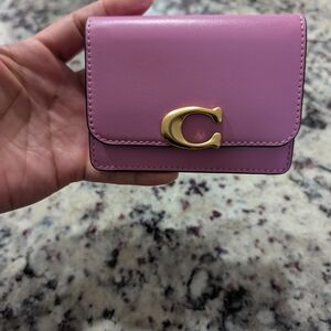 Coach Pink Wallet with Gold Accent